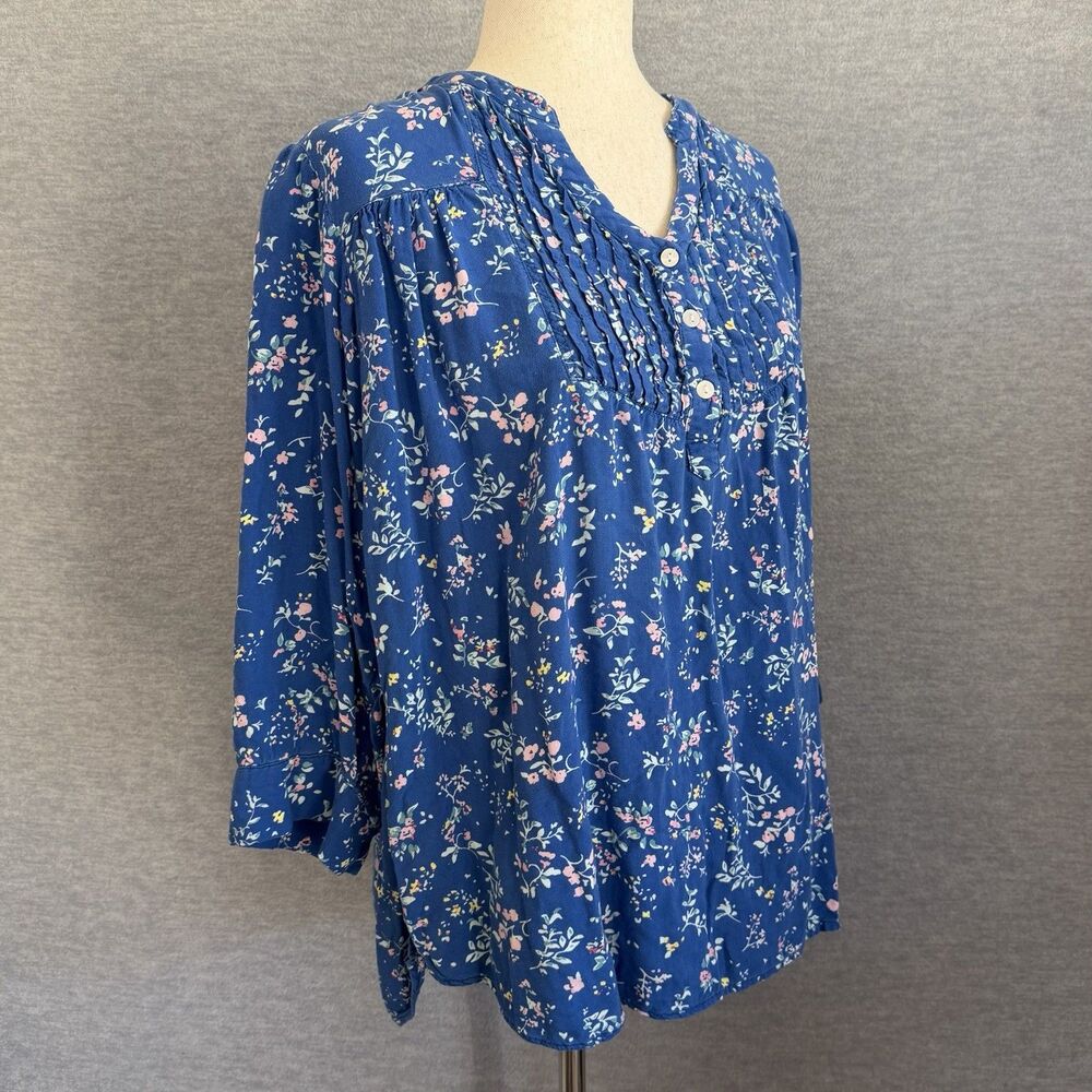 Vermont Country Store Cottagecore Pintuck Top L Ditsy Floral Granny Prairie Boho